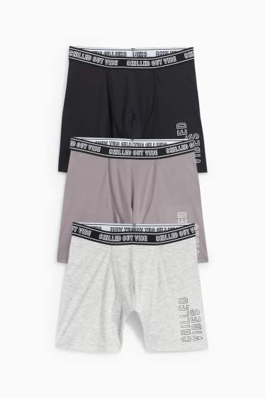 Kinder Buben - Multipack 3er - Boxershorts - schwarz