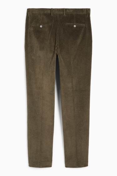 Men - Corduroy mix & match trousers - regular fit - stretch - dark green