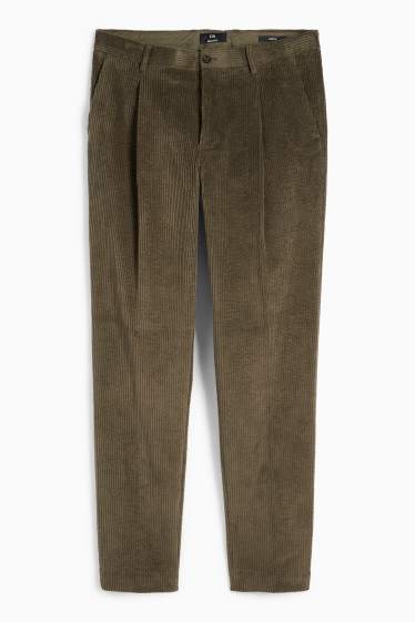 Men - Corduroy mix & match trousers - regular fit - stretch - dark green