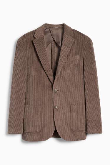 Uomo - Blazer coordinabile in velluto - regular fit - stretch - marrone