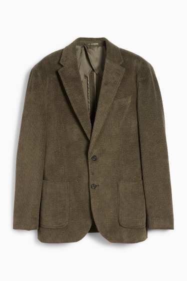 Uomo - Blazer coordinabile in velluto - regular fit - stretch - verde scuro
