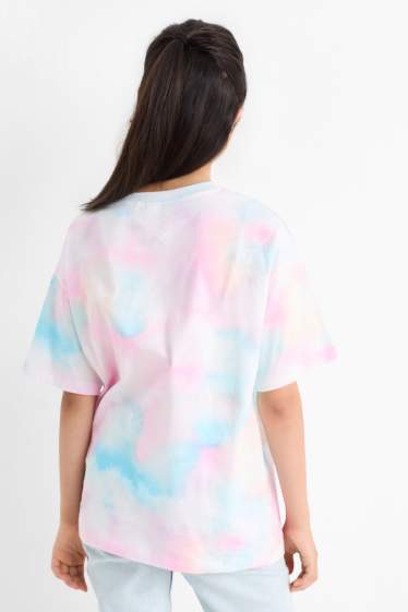 Kinder Mädchen - Lilo & Stitch - Kurzarmshirt - gemustert - rosa