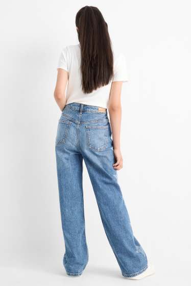 Enfants filles - Étoiles - wide leg jean - jean bleu