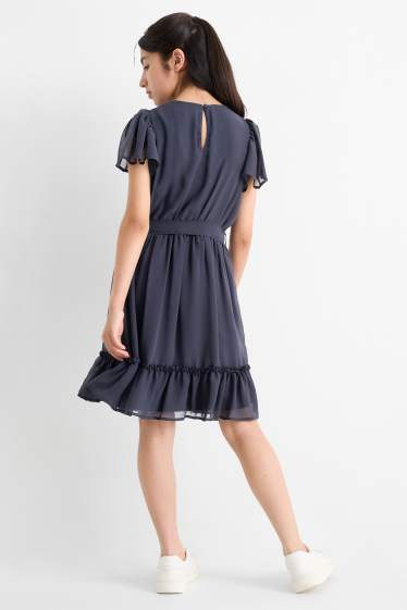 Bambine - Vestito in chiffon - blu scuro