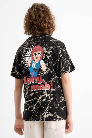 Kinder Jungen - Multipack 2er - Brawl Stars - Kurzarmshirt - schwarz / weiss
