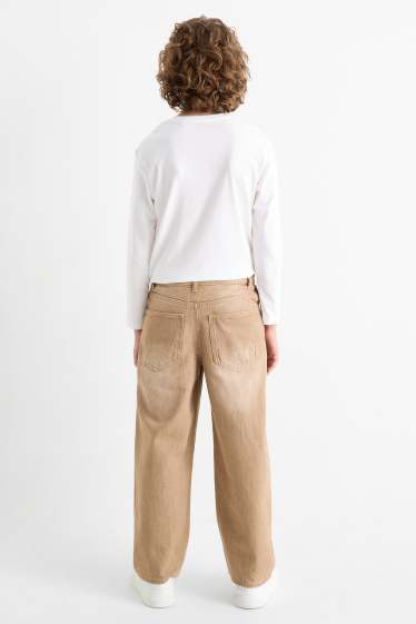 Kinder Jungen - Baggy Jeans - hellbraun