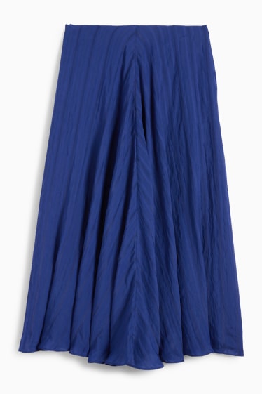 Femmes - Jupe - à rayures - finition texturée - bleu