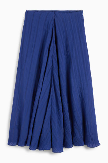 Femmes - Jupe - à rayures - finition texturée - bleu