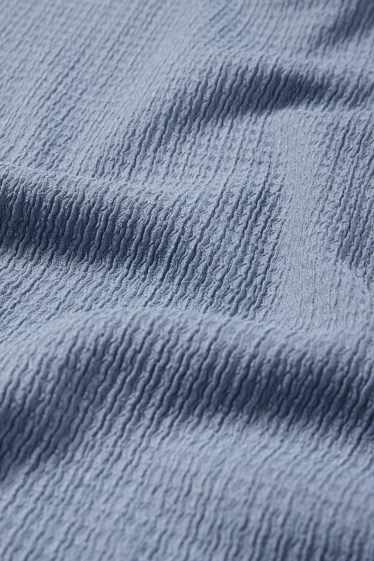 Damen - Crop Top - strukturiert - hellblau