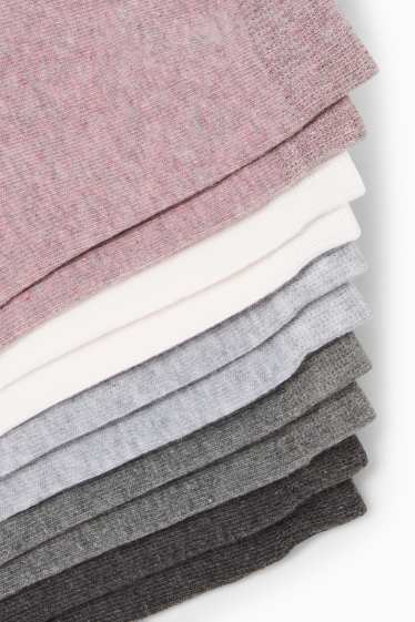 Damen - Multipack 10er - Socken - grau / rosa