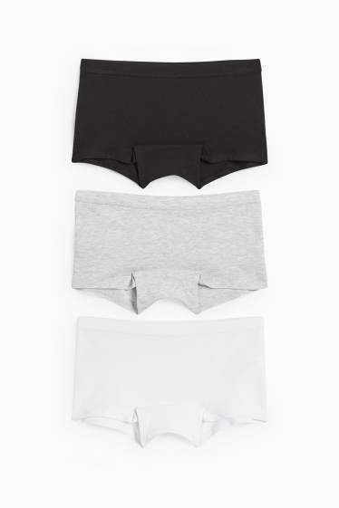 Kinderen: meisjes - Set van 3 - boxershorts - zwart / wit