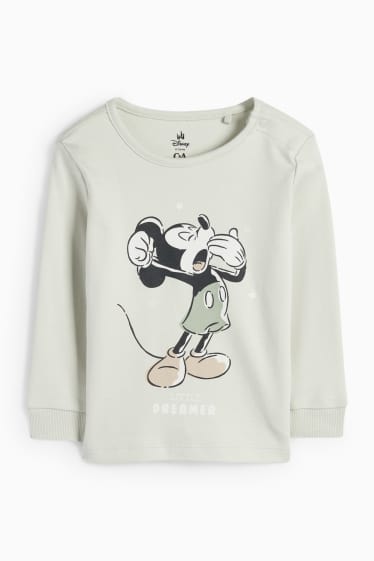 Bebeluși - băieți - Mickey Mouse - pijama bebeluși - 2 piese - verde mentă