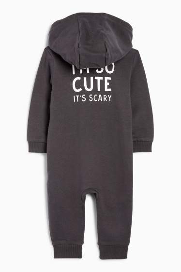 Baby Jungen - Skelett - Halloween-Baby-Overall - dunkelgrau