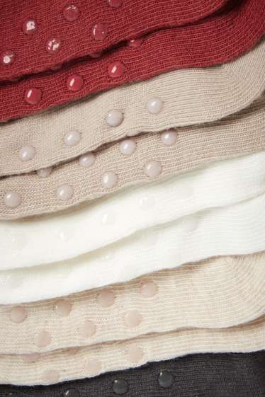 Unisex - Multipack 5er - Baby-Anti-Rutsch-Socken - gerippt - dunkelgrau