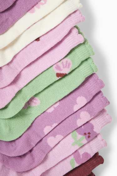 Kinder Mädchen - Multipack 7er - Blume und Schmetterling - Socken mit Motiv - hellviolett