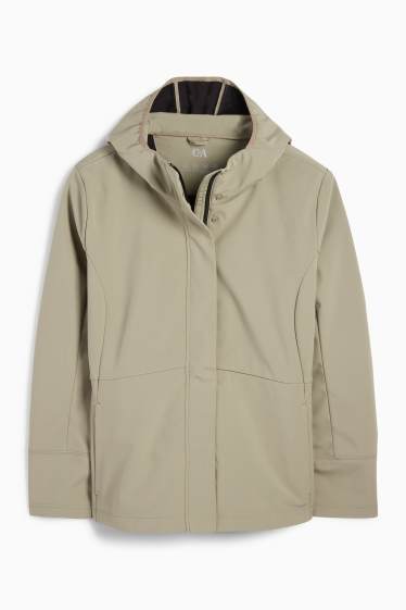Femei - Geacă softshell cu glugă - rezistentă la apă - 4 Way Stretch - verde deschis