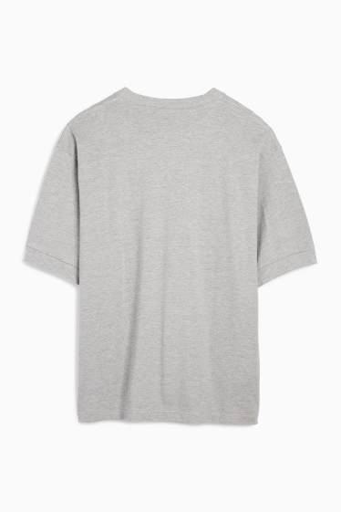 Men - T-shirt - relaxed fit - light gray-melange
