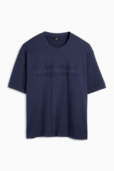 Heren - T-shirt - relaxed fit - donkerblauw