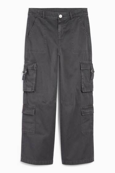 Kinder Mädchen - Cargohose - dunkelgrau