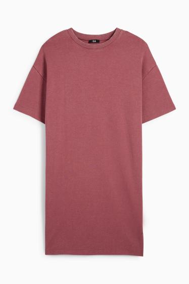 Women - T-shirt dress - dark rose