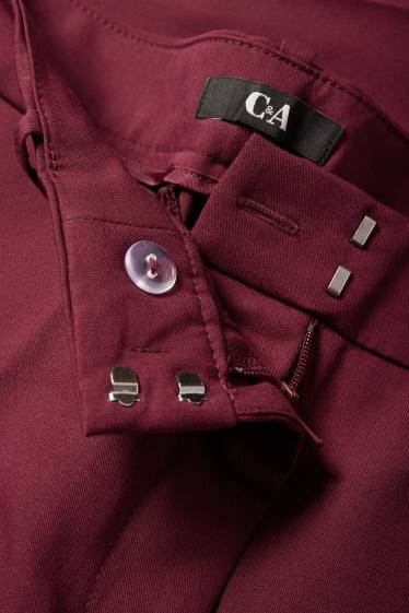 Damen - Business-Hose - Mid Waist - Slim Fit - bordeaux