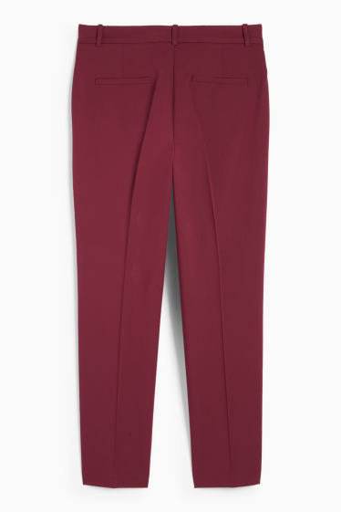 Damen - Business-Hose - Mid Waist - Slim Fit - bordeaux