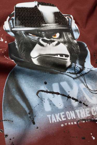 Children Boys - Gorilla - long sleeve top - brown