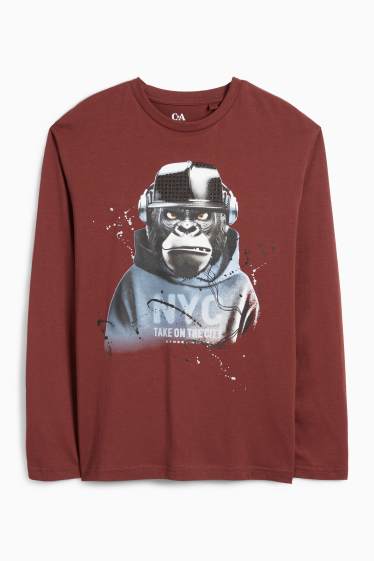 Children Boys - Gorilla - long sleeve top - brown