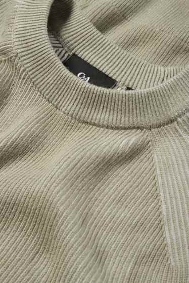 Herren - Pullover - gerippt - hellgrün