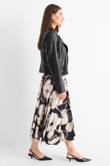 Donna - Gonna - a fiori - nero / beige