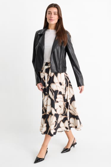 Donna - Gonna - a fiori - nero / beige