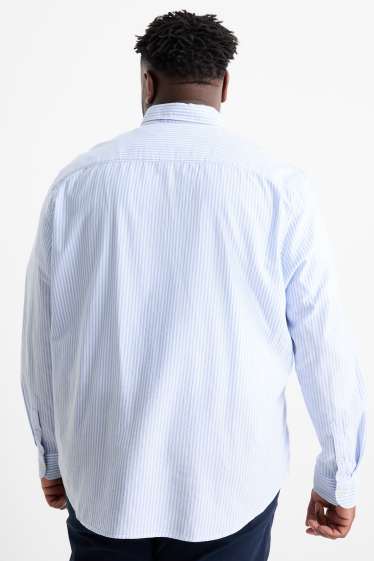 Hommes - Chemise - regular fit - col button-down - à rayures - blanc / bleu clair