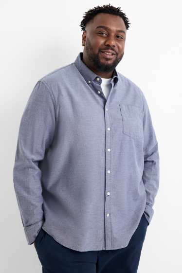 Hommes - Chemise - regular fit - col button-down - bleu