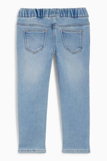 Kinder Mädchen - Blume - Skinny Jeans - Thermojeans - helljeansblau