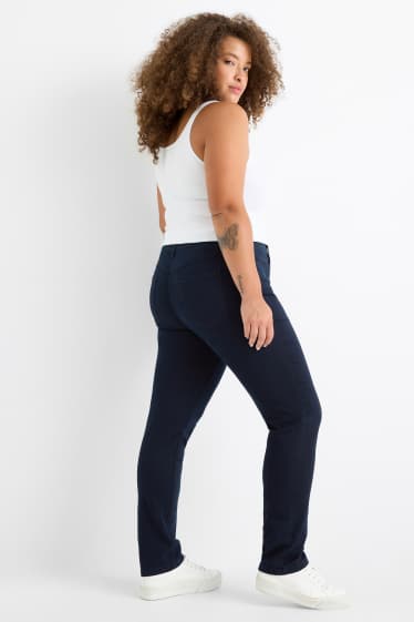Dames - Slim jeans - mid waist - stretch - donkerblauw