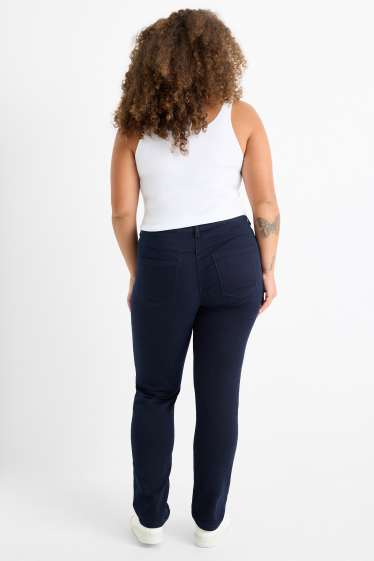 Dames - Slim jeans - mid waist - stretch - donkerblauw
