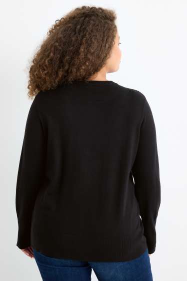 Femmes - Pull en maille fine - noir