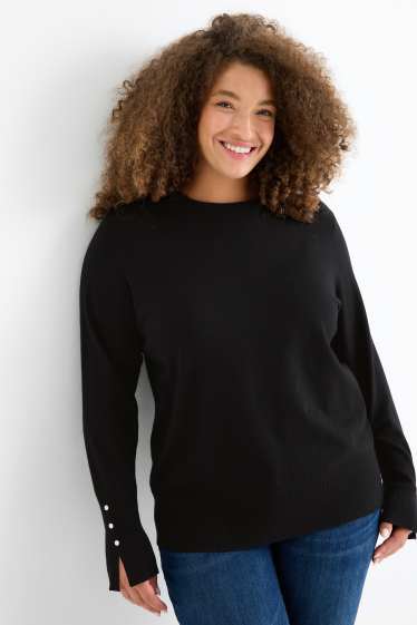 Femmes - Pull en maille fine - noir
