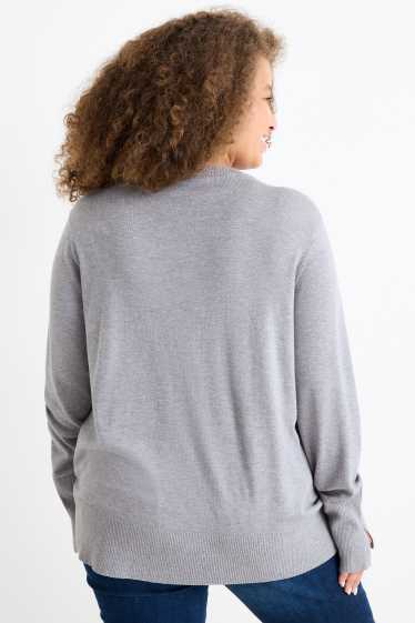Damen - Feinstrick-Pullover - grau