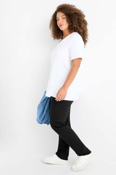 Damen - Slim Jeans - Mid Waist - Shaping-Jeans - schwarz