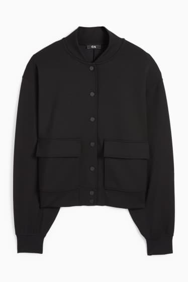 Damen - Basic-Sweatjacke - schwarz