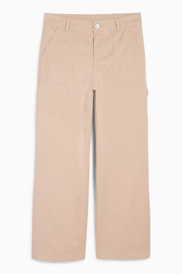 Kinder Mädchen - Stoffhose - beige