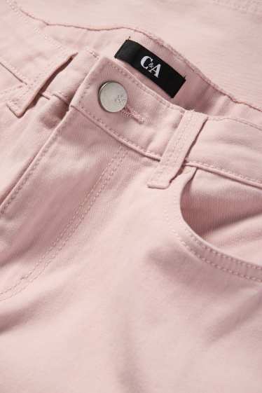 Femmes - Pantalon en toile - high waist - slim fit - rose
