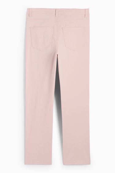 Femmes - Pantalon en toile - high waist - slim fit - rose