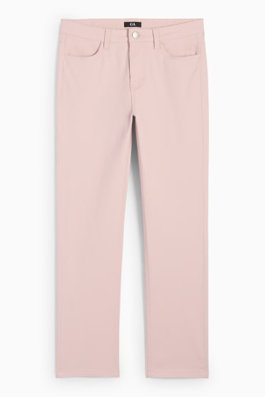 Femmes - Pantalon en toile - high waist - slim fit - rose