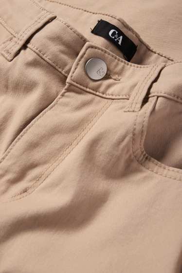 Damen - Stoffhose - High Waist - Slim Fit - beige