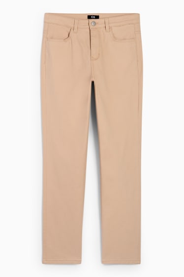 Damen - Stoffhose - High Waist - Slim Fit - beige