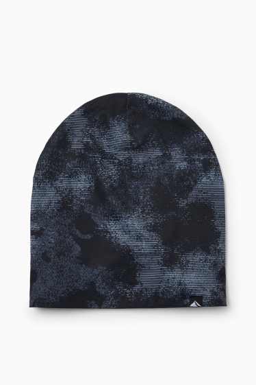 Kinderen: jongens - Beanie - met patroon - antraciet