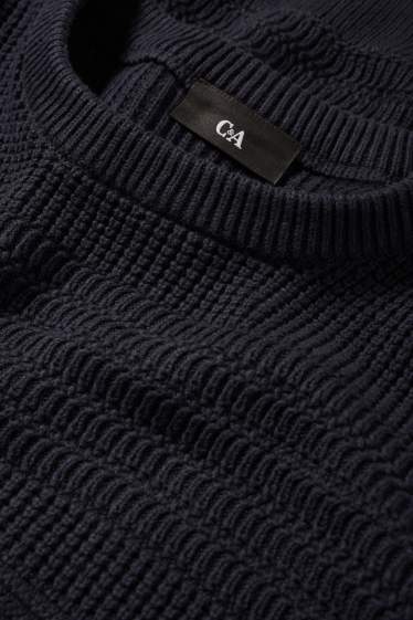 Herren - Pullover - strukturiert - dunkelblau