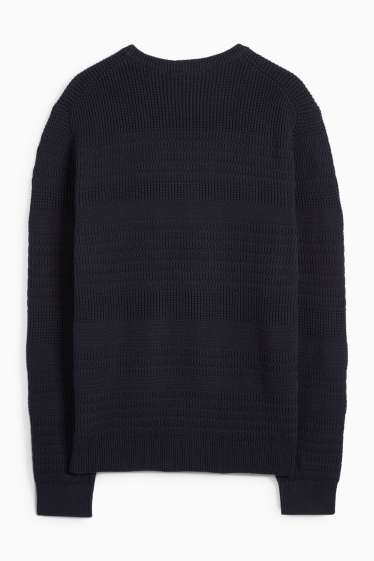 Herren - Pullover - strukturiert - dunkelblau